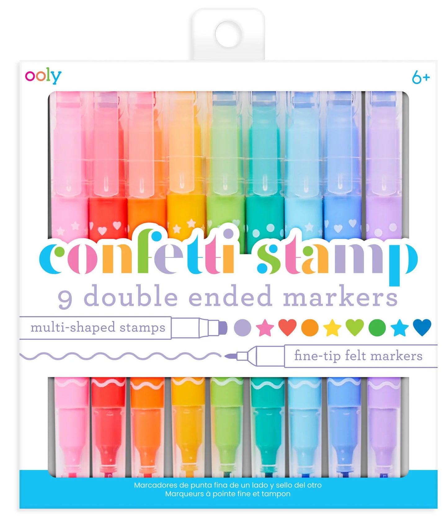 OOLY Confetti Double-Ended Stamp Markers - Pack of 9