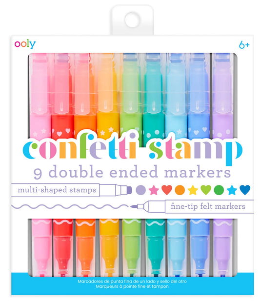 OOLY Confetti Double-Ended Stamp Markers - Pack of 9