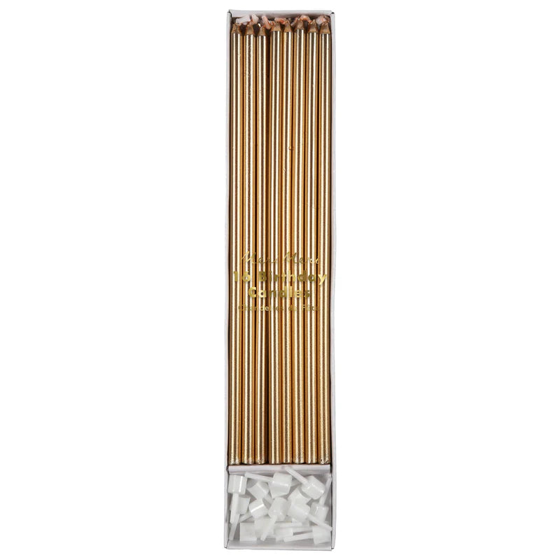 Meri Meri Gold Long Candles (x16)