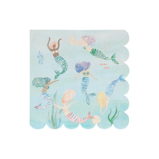 Meri Meri Swimming Mermaids Napkins Large