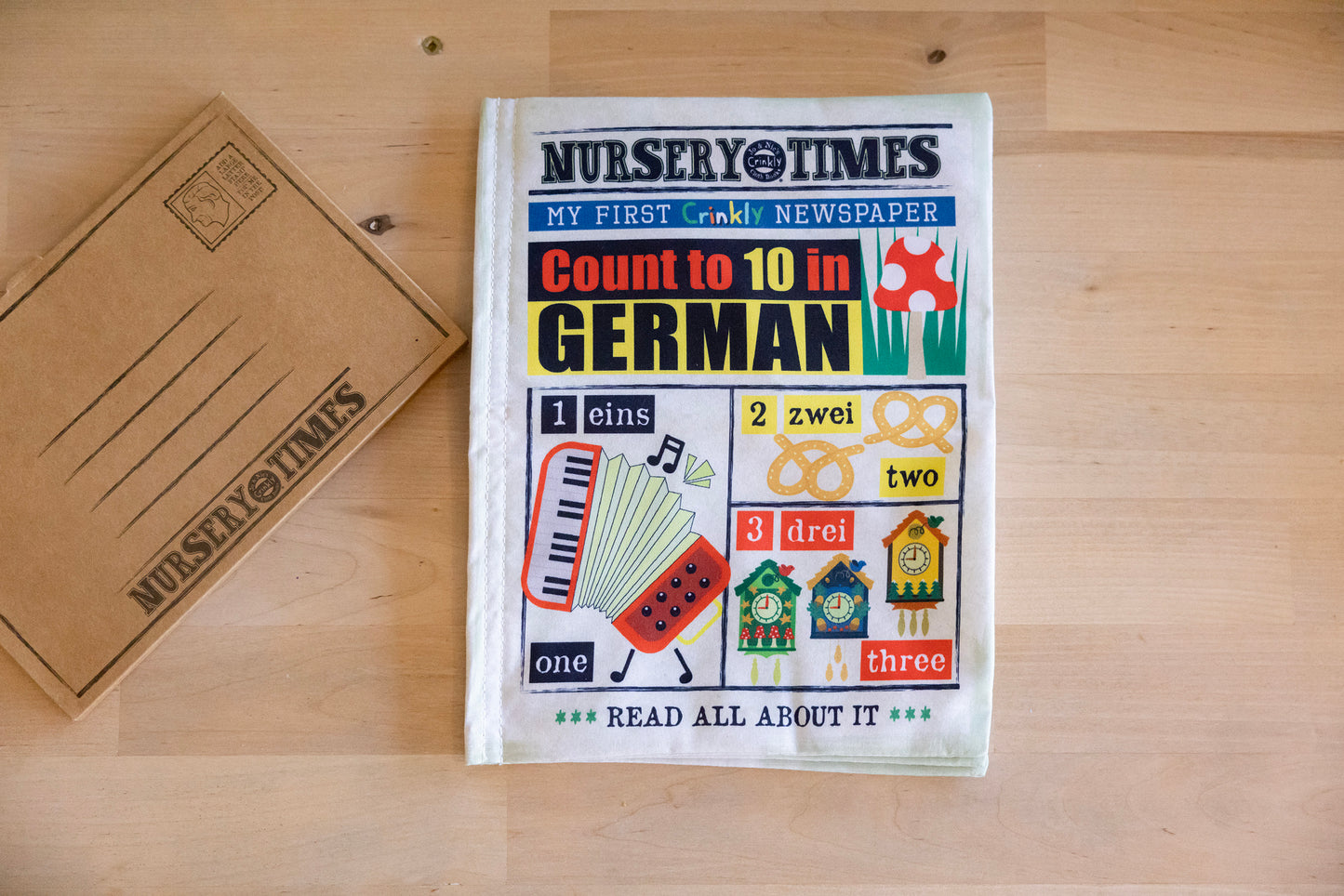 GERMAN Count to 10 Crinkly Newspaper